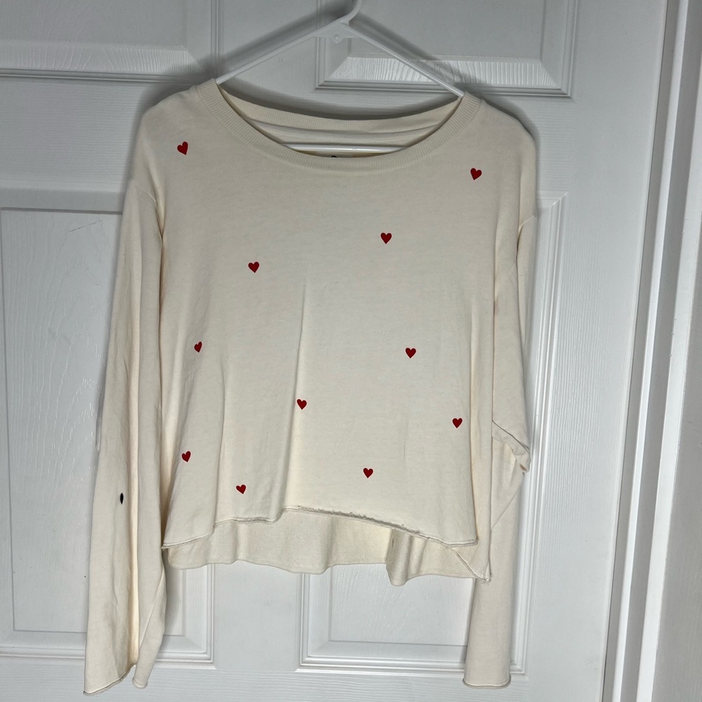 Sundry Hearts Raw Hem Boxy Scoop neck Sweatshirt Sz 1 - Picture 8 of 11
